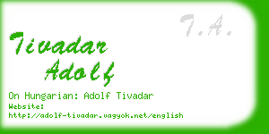 tivadar adolf business card